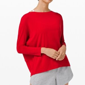 Lululemon “back in action” long sleeve top in dark red